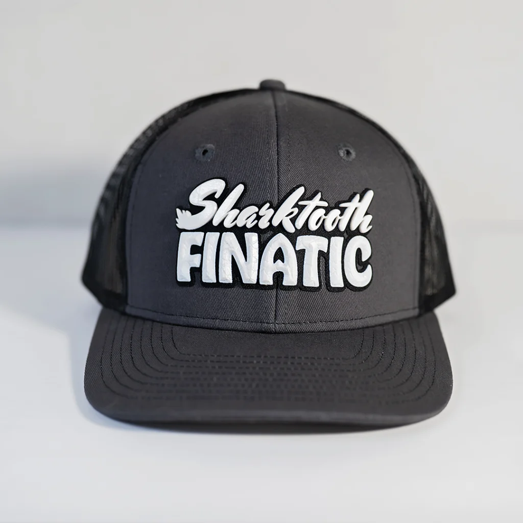 Finatic mesh-back trucker hat in steel grey / black