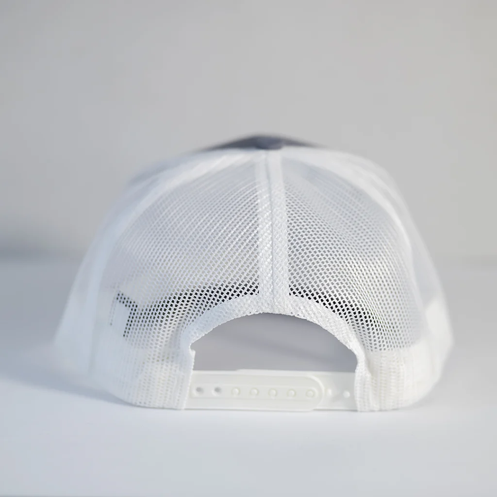 Finatic mesh-back trucker hat in heather grey/white