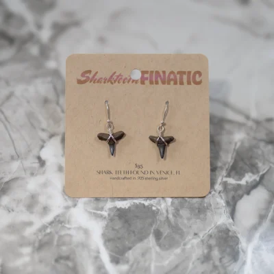 pair of shark tooth earrings in .925 sterling silver